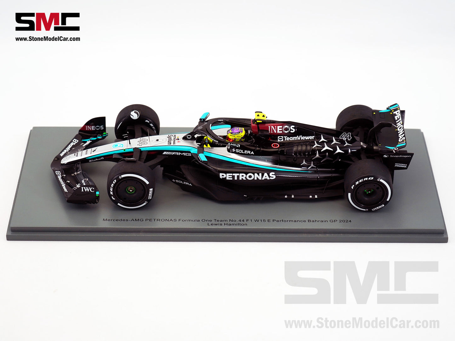 Mercedes F1 W15 #44 7x World Champion Lewis Hamilton Bahrain GP 2024 1st Race Spark 1:18 18S976