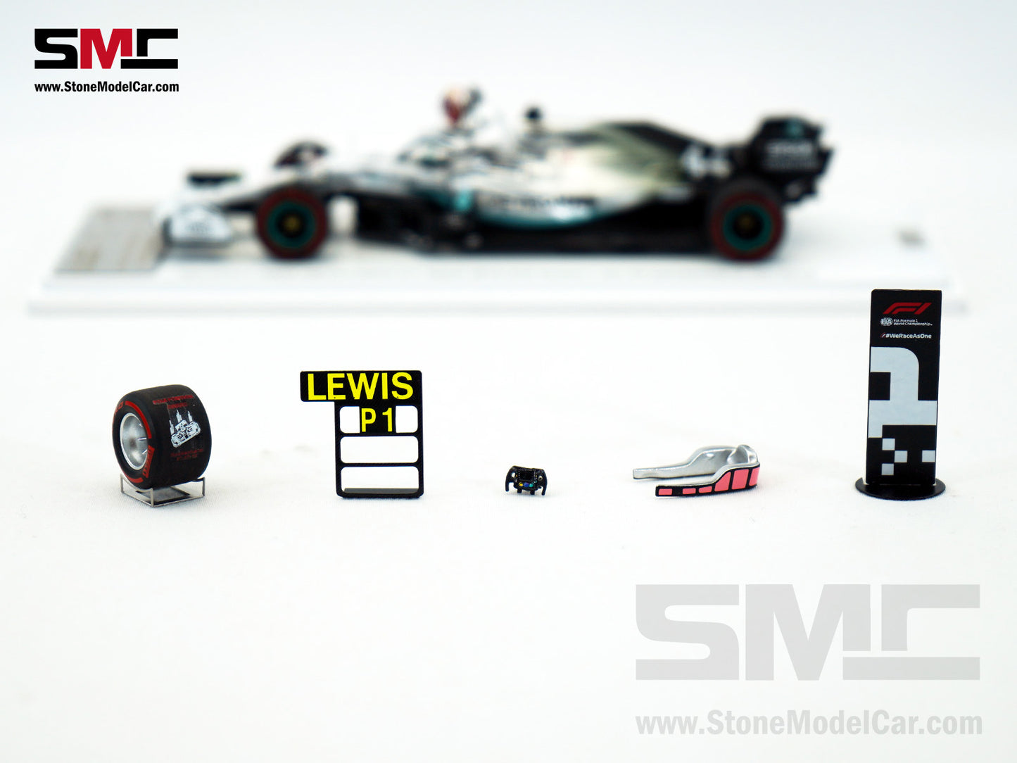 Mercedes F1 W10 #44 Lewis Hamilton German GP Pole Position 2019 6x World Champion 1:43 Spark