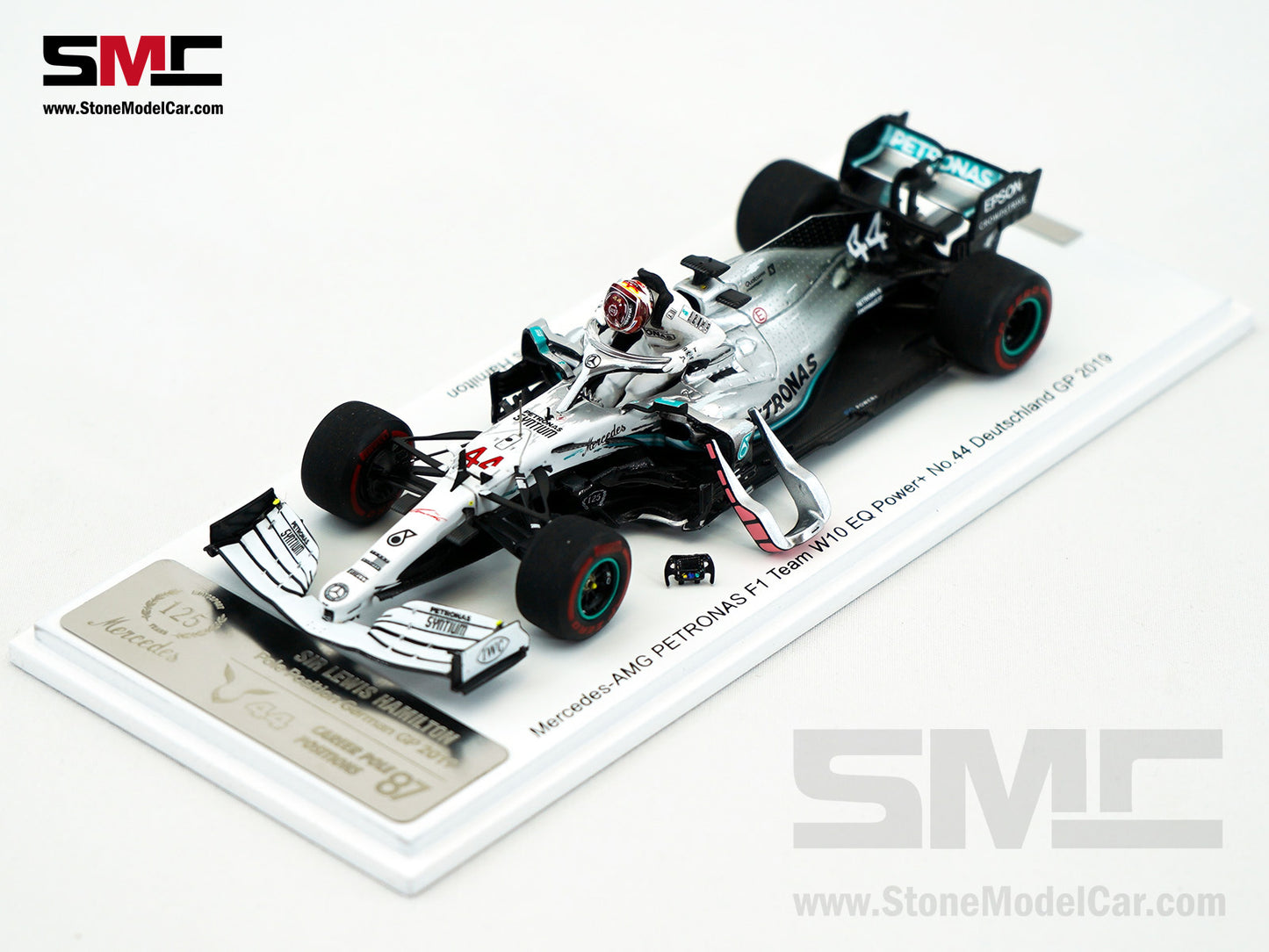 Mercedes F1 W10 #44 Lewis Hamilton German GP Pole Position 2019 6x World Champion 1:43 Spark