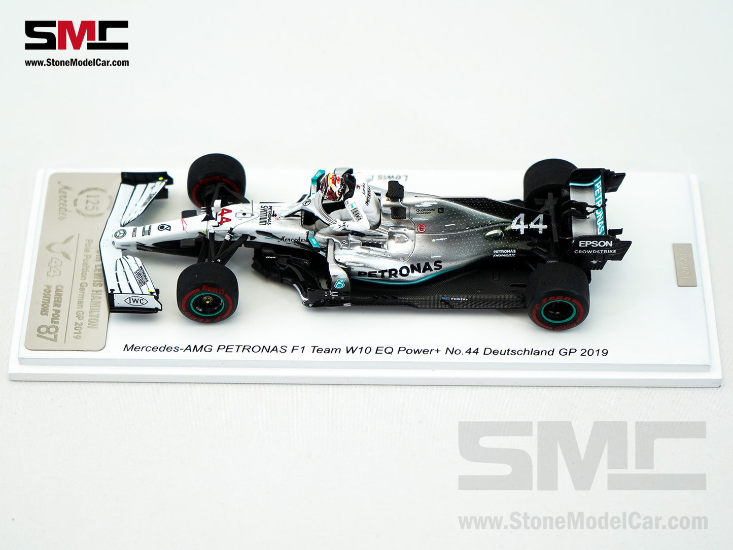 Mercedes F1 W10 #44 Lewis Hamilton German GP Pole Position 2019 6x World Champion 1:43 Spark