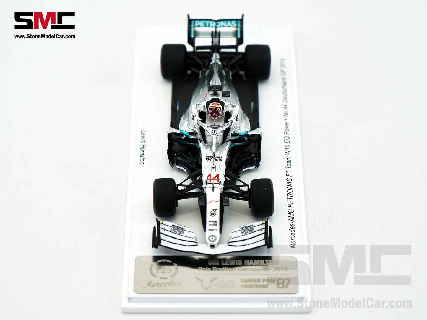 Mercedes F1 W10 #44 Lewis Hamilton German GP Pole Position 2019 6x World Champion 1:43 Spark