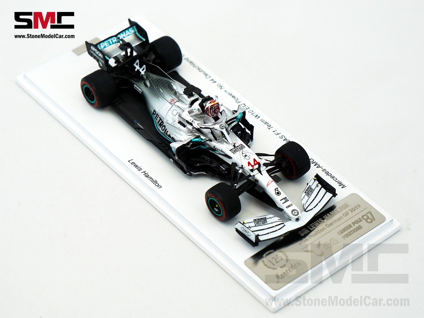 Mercedes F1 W10 #44 Lewis Hamilton German GP Pole Position 2019 6x World Champion 1:43 Spark