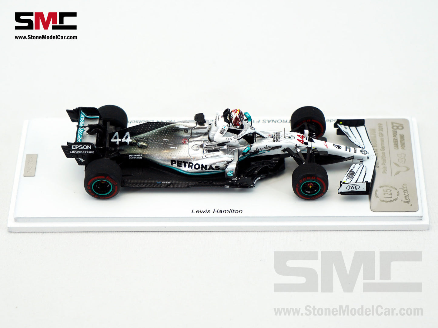 Mercedes F1 W10 #44 Lewis Hamilton German GP Pole Position 2019 6x World Champion 1:43 Spark