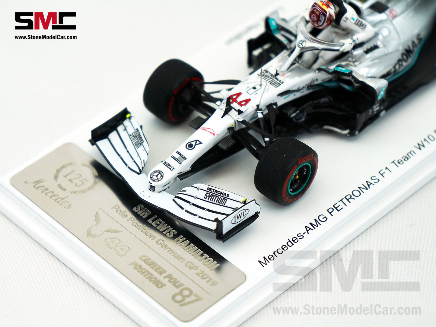 Mercedes F1 W10 #44 Lewis Hamilton German GP Pole Position 2019 6x World Champion 1:43 Spark