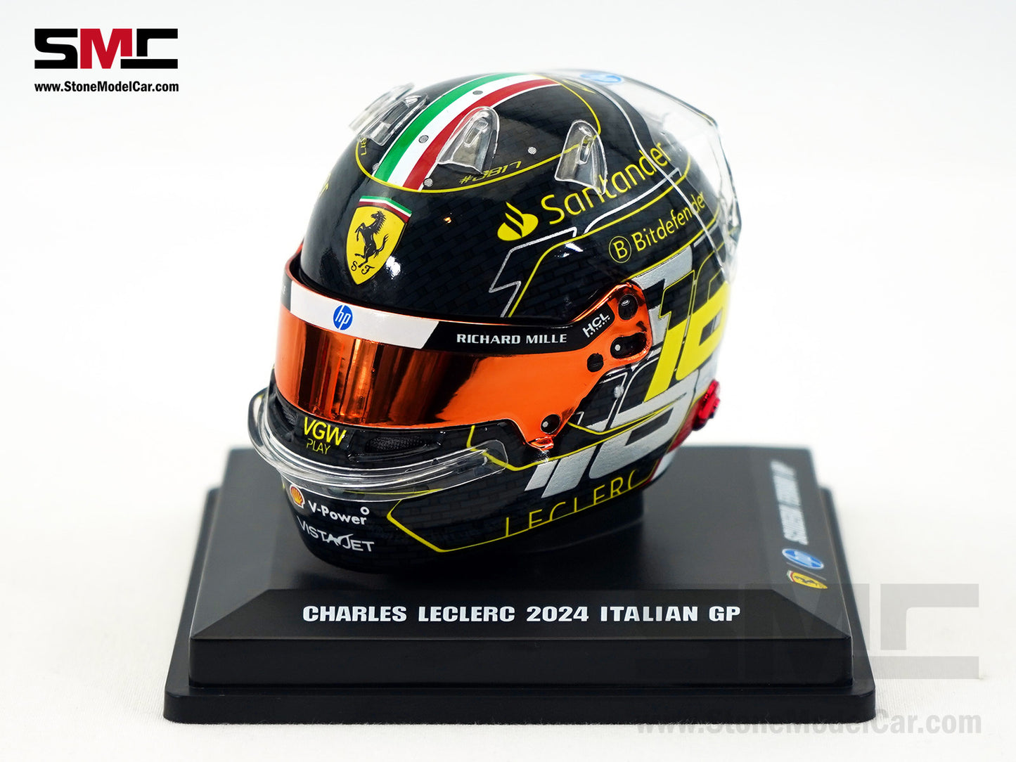 Ferrari F1 SF-24 #16 Charles Leclerc Winner Italy Monza GP 2024 Looksmart 1:5 Helmet