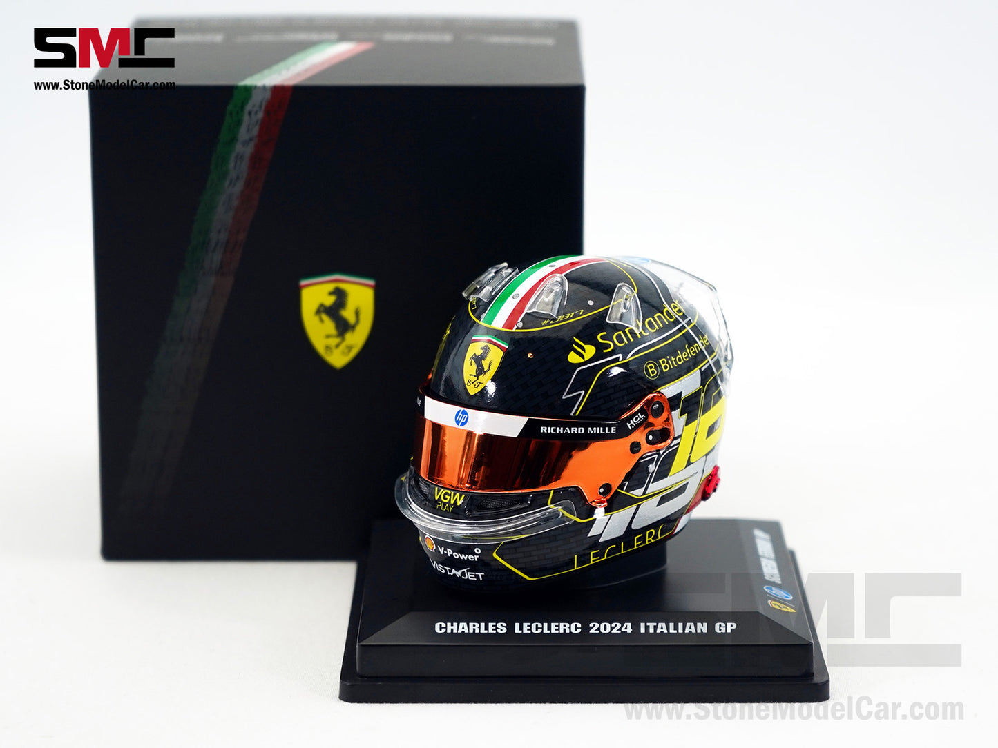 Ferrari F1 SF-24 #16 Charles Leclerc Winner Italy Monza GP 2024 Looksmart 1:5 Helmet