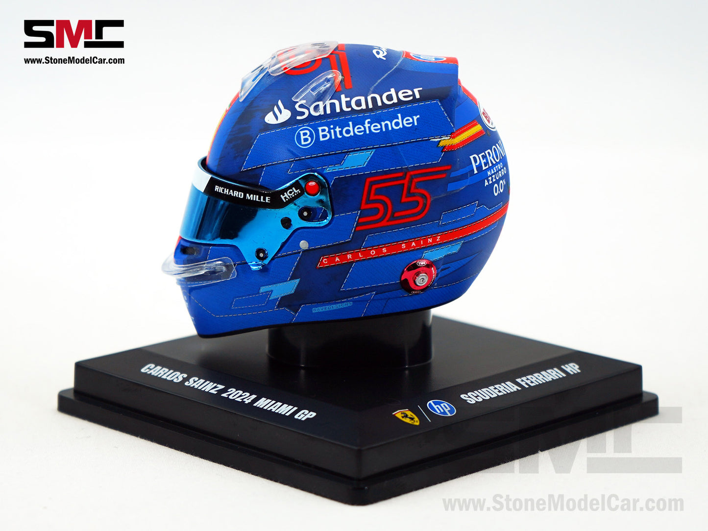 Ferrari F1 SF-24 #55 Carlos Sainz USA Miami GP 2024 Looksmart 1:5 Helmet