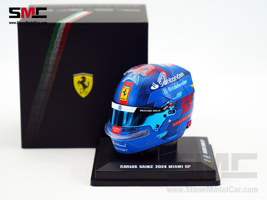 Ferrari F1 SF-24 #55 Carlos Sainz USA Miami GP 2024 Looksmart 1:5 Helmet