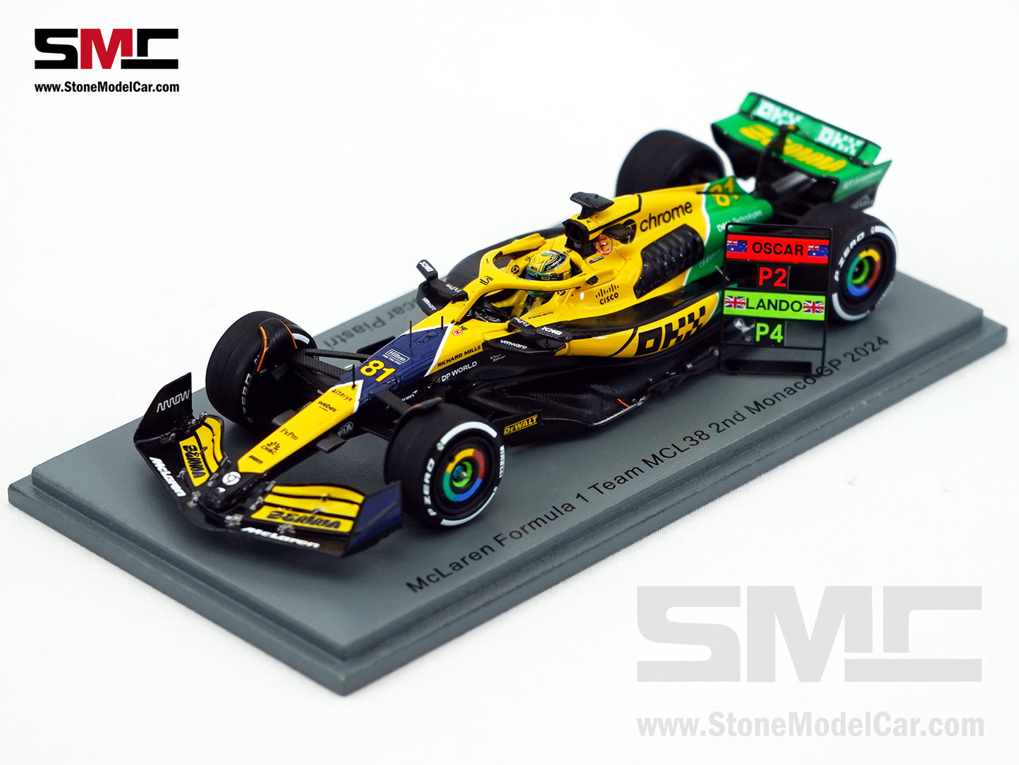 McLaren F1 MCL38 #81 Oscar Piastri 2nd Monaco GP 2024 Special Livery 1:43 Spark S9539