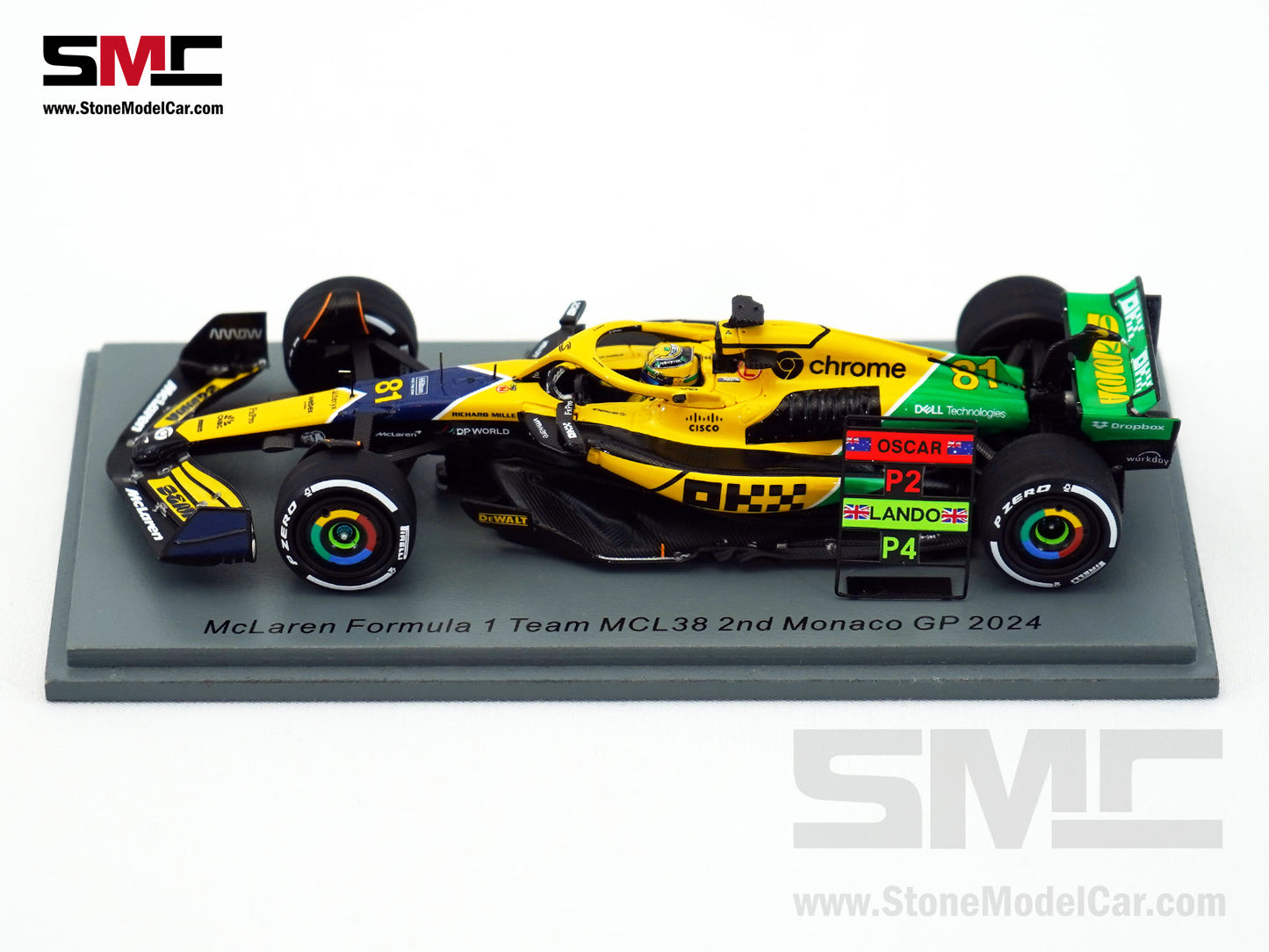 McLaren F1 MCL38 #81 Oscar Piastri 2nd Monaco GP 2024 Special Livery 1:43 Spark S9539