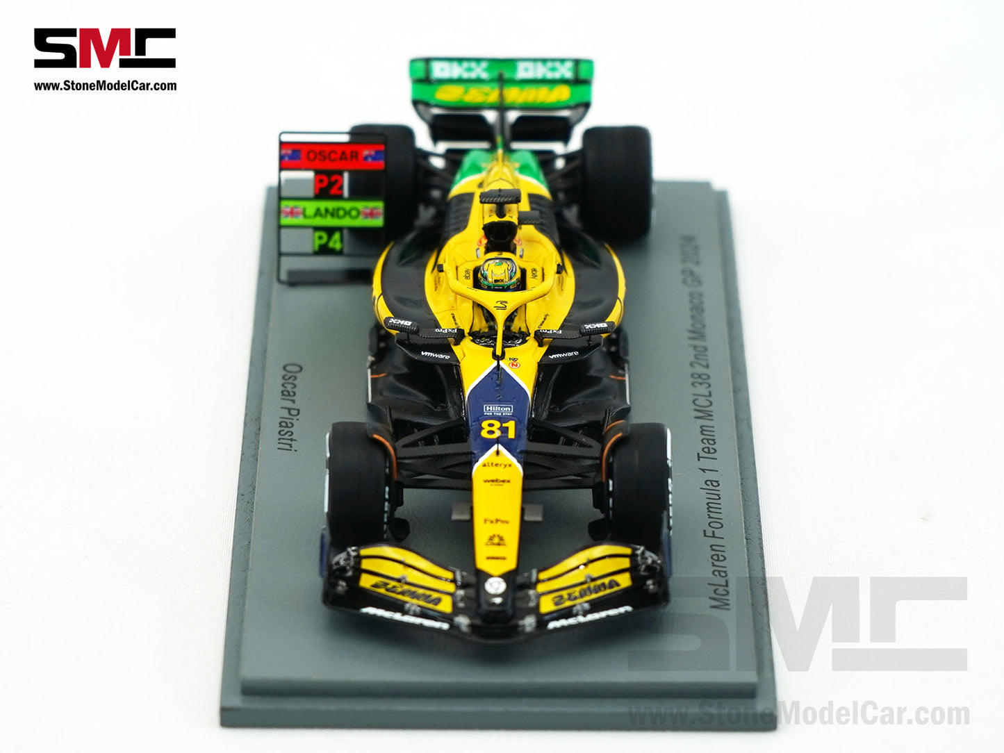 McLaren F1 MCL38 #81 Oscar Piastri 2nd Monaco GP 2024 Special Livery 1:43 Spark S9539