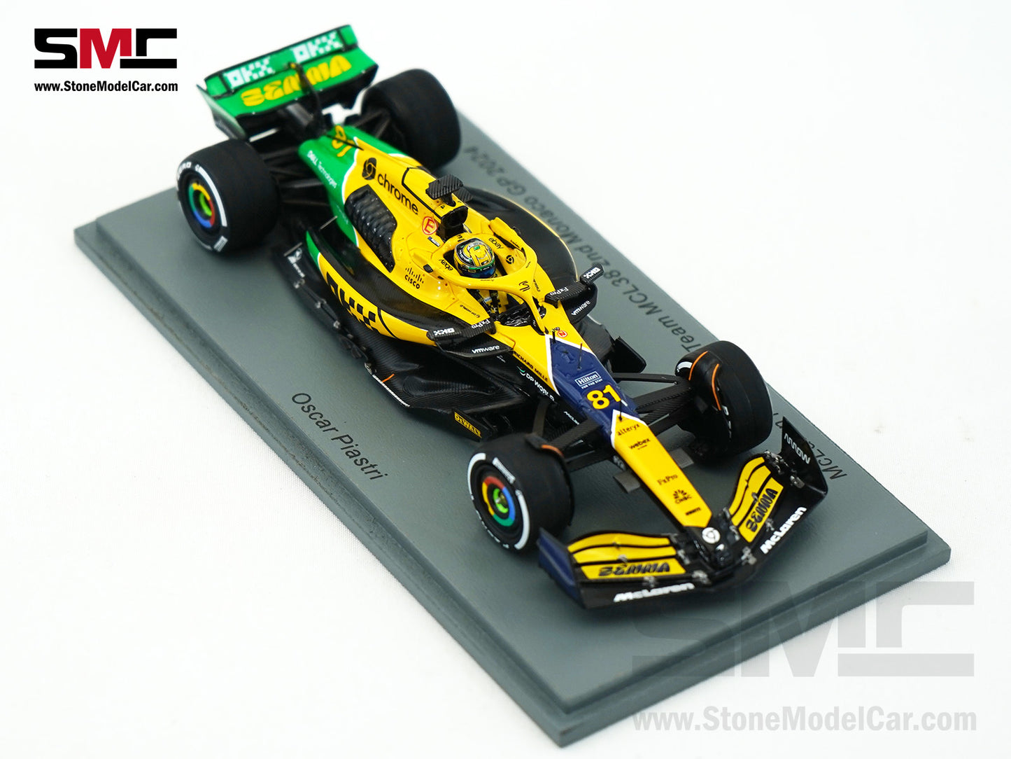 McLaren F1 MCL38 #81 Oscar Piastri 2nd Monaco GP 2024 Special Livery 1:43 Spark S9539