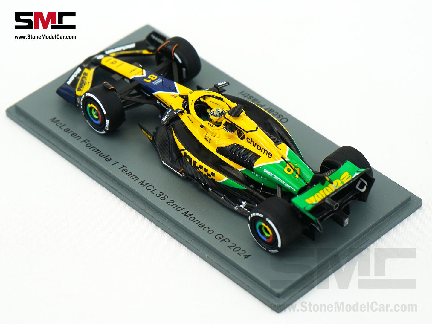 McLaren F1 MCL38 #81 Oscar Piastri 2nd Monaco GP 2024 Special Livery 1:43 Spark S9539