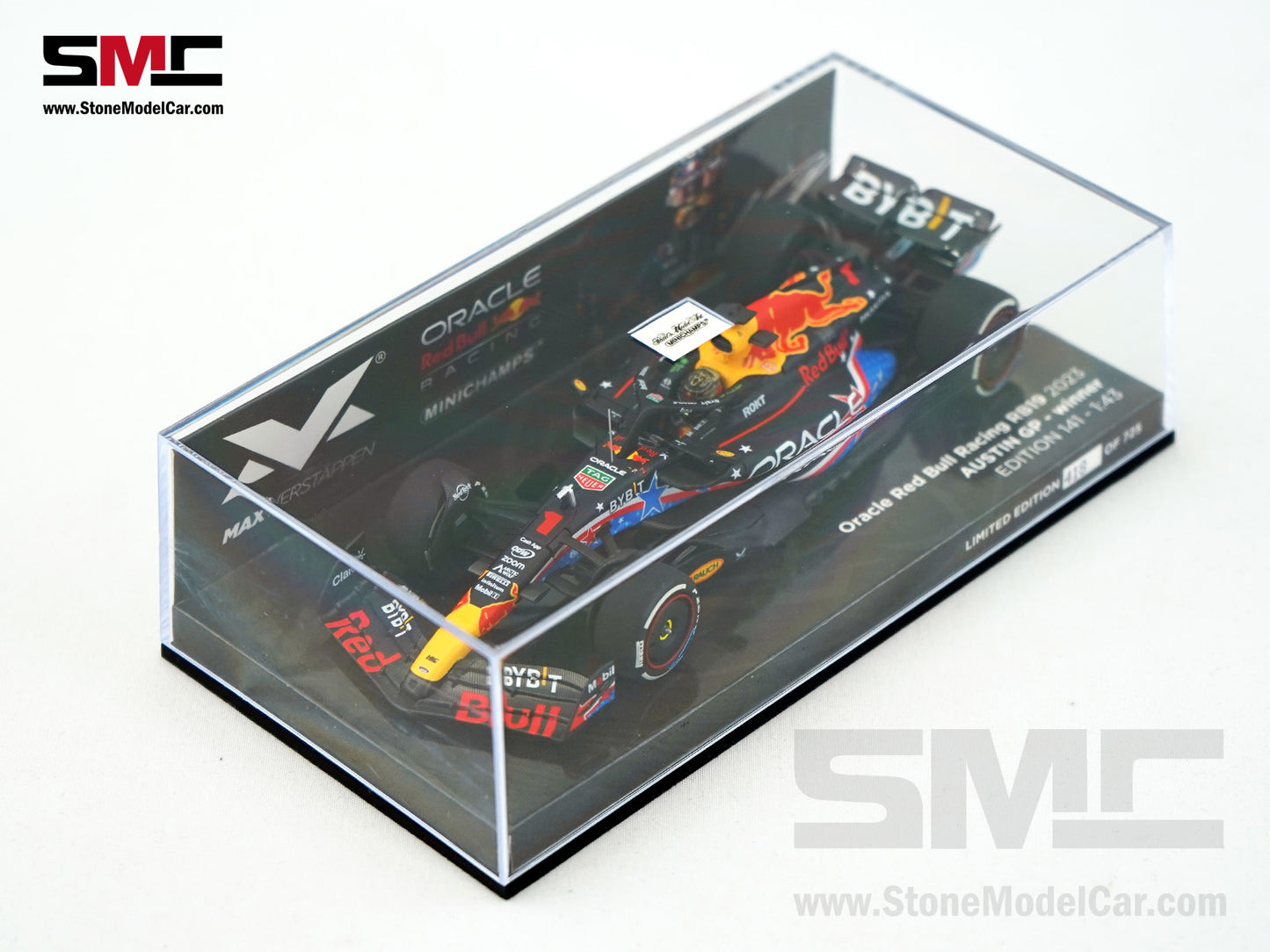 Red Bull F1 RB19 #1 Max Verstappen Winner US Austin GP 2023 World Champion 1:43 MINICHAMPS