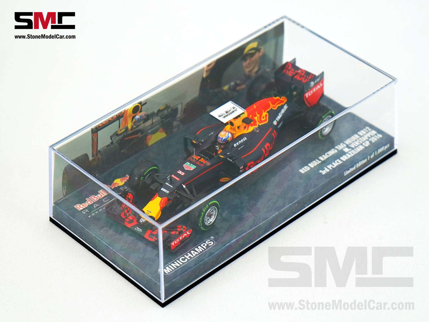 Red Bull F1 RB12 #33 Max Verstappen Brazil GP 3rd Place Podium 2016 1:43 MINICHAMPS