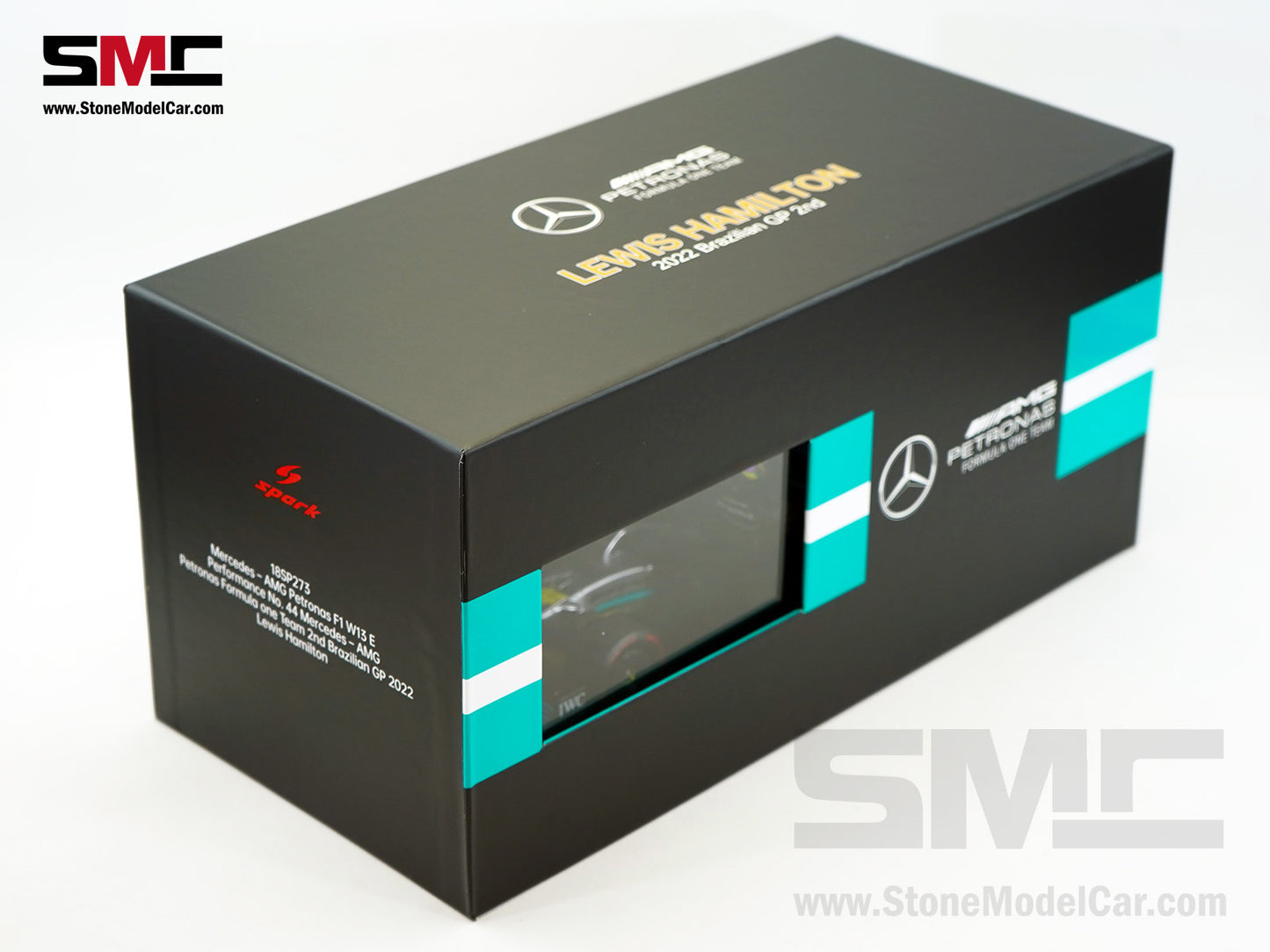 Mercedes F1 W13 #44 7x World Champion Lewis Hamilton Brazil GP 2022 Spark 1:18 Special Figure Edition