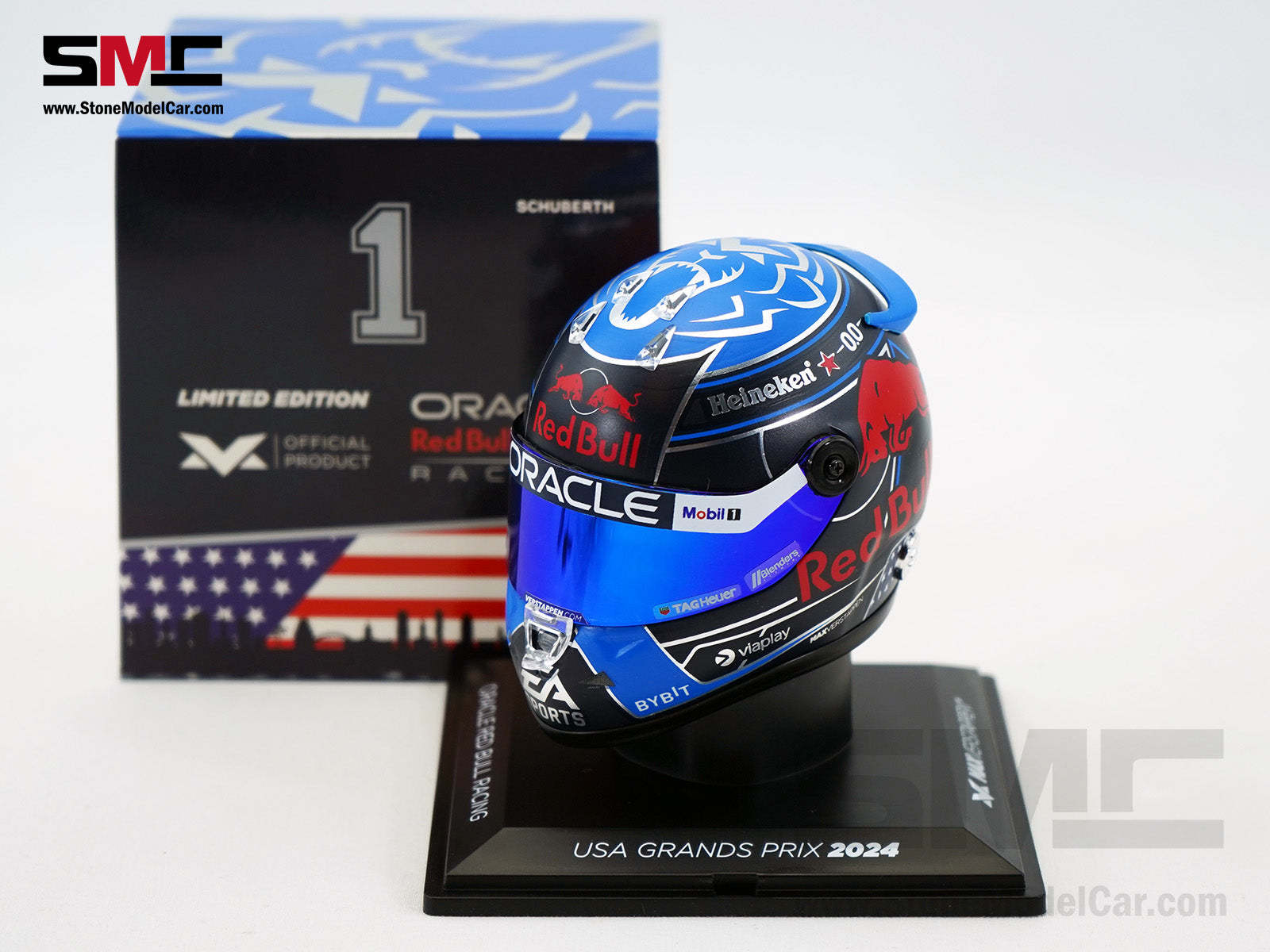 Red Bull F1 RB20 #1 Max Verstappen Las Vegas 2024 Schuberth 1:4