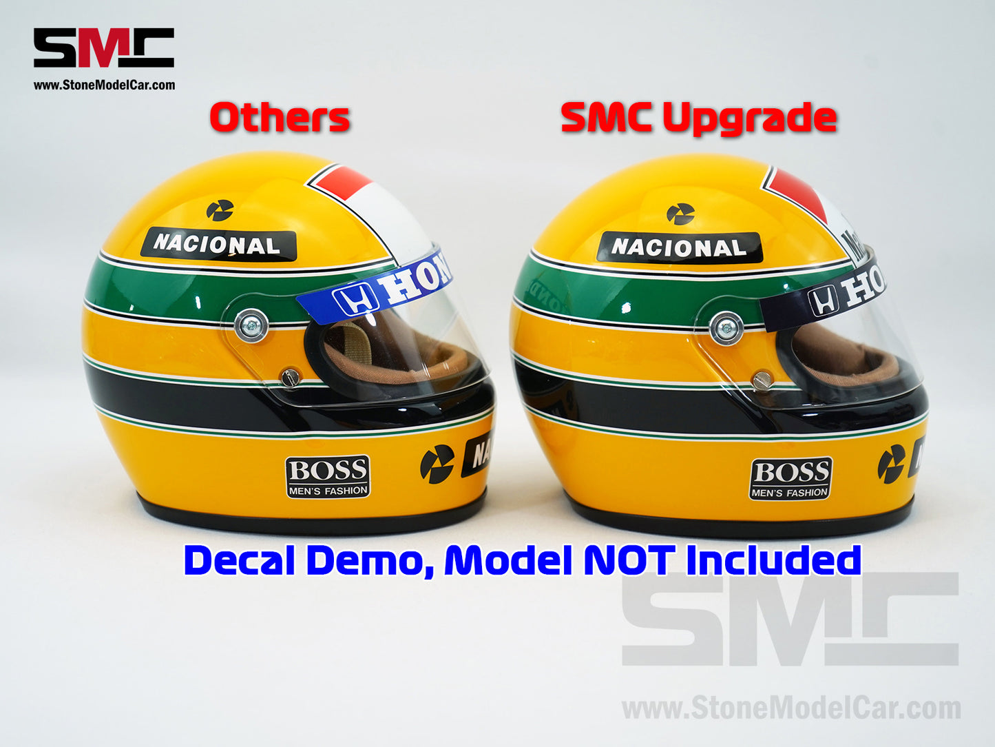 Marlboro Decal Set for Mclaren MP4/4 #12 Ayrton Senna 1988 F1 World Champion 1:2 Miniature Helmet