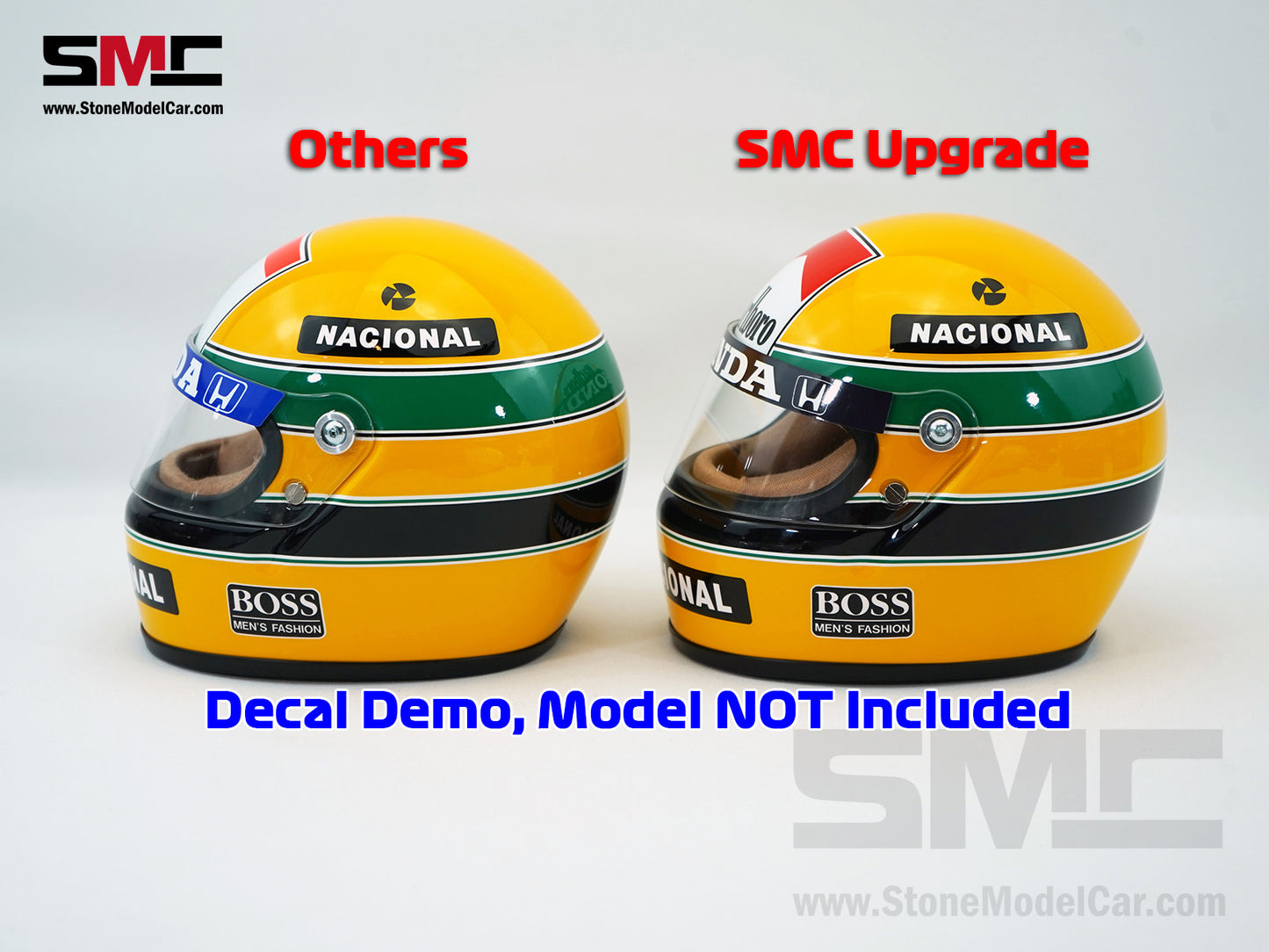 Marlboro Decal Set for Mclaren MP4/4 #12 Ayrton Senna 1988 F1 World Champion 1:2 Miniature Helmet