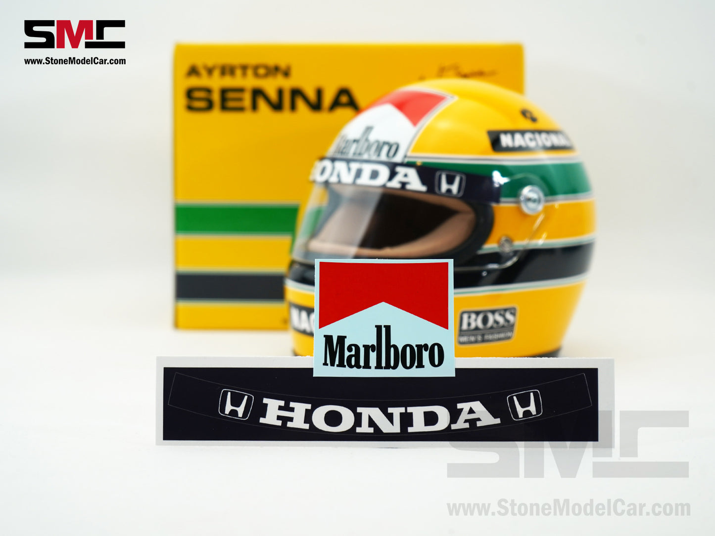 Marlboro Decal Set for Mclaren MP4/4 #12 Ayrton Senna 1988 F1 World Champion 1:2 Miniature Helmet