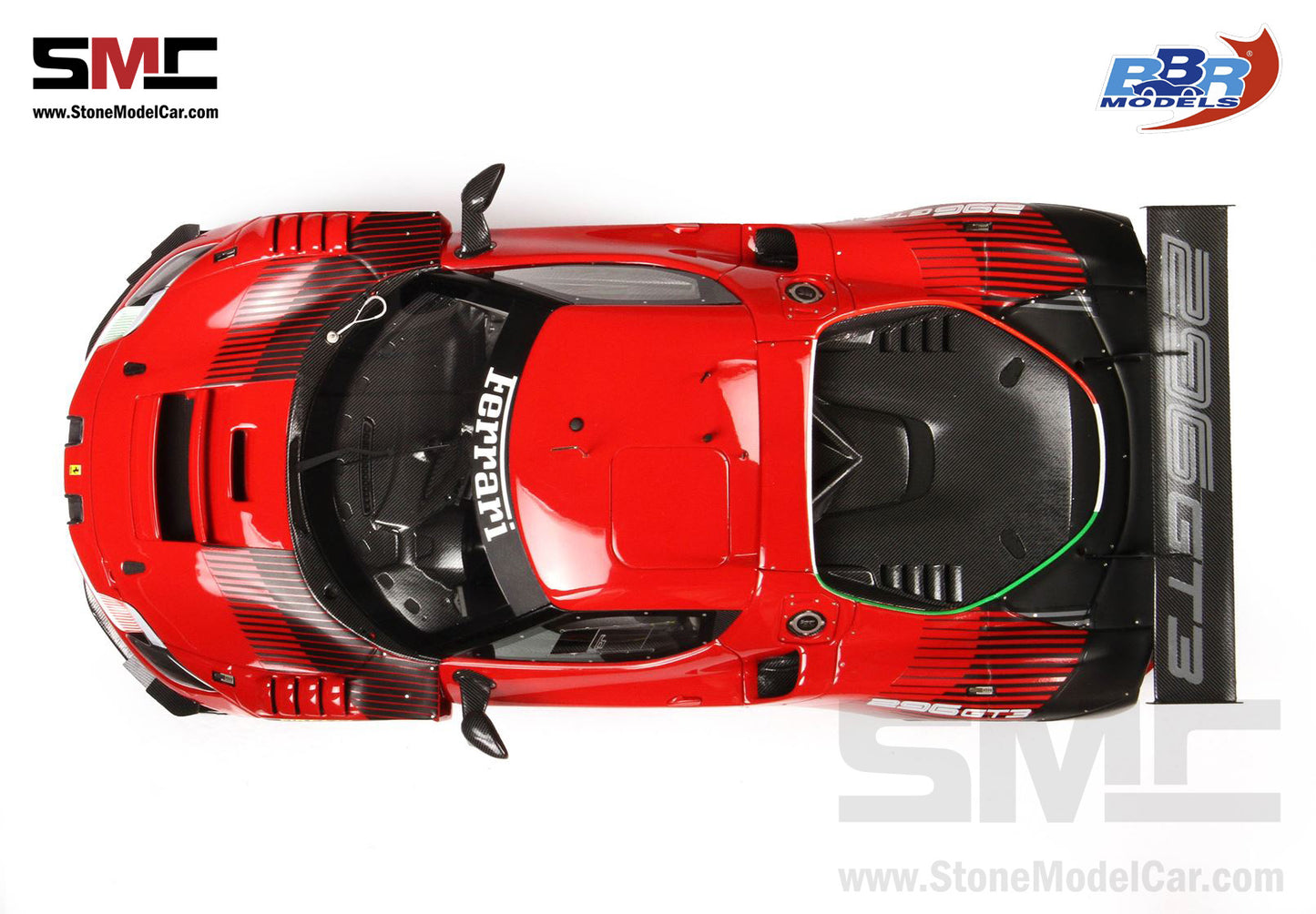 BBR 1:18 Ferrari 296 GT3 2022 - Rosso Corsa 322 Red P18225A with Leather Base