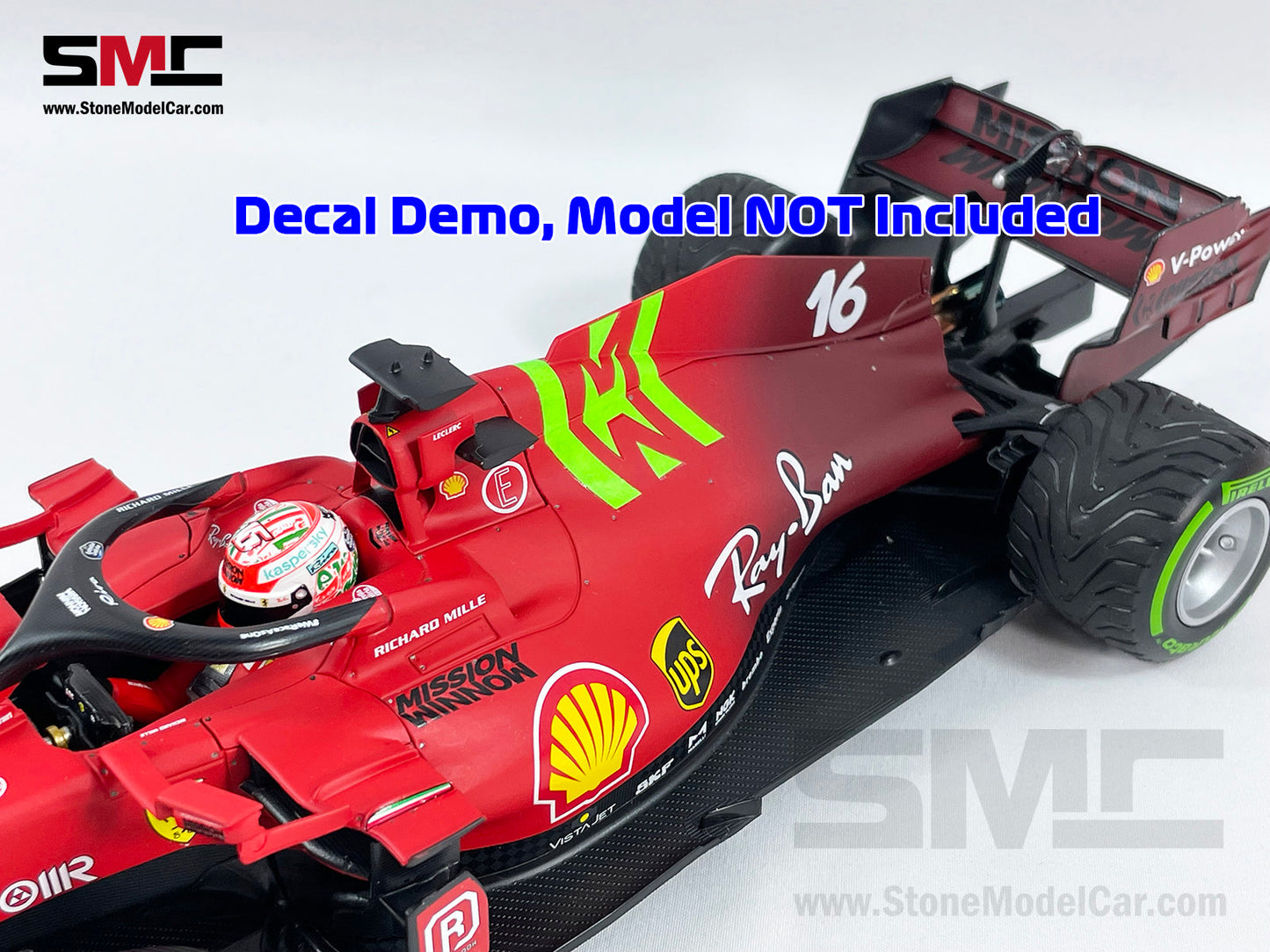Mission Winnow MW Decal for 1:18 2021 Ferrari F1 SF21 Leclerc Sainz BBR & LookSmart