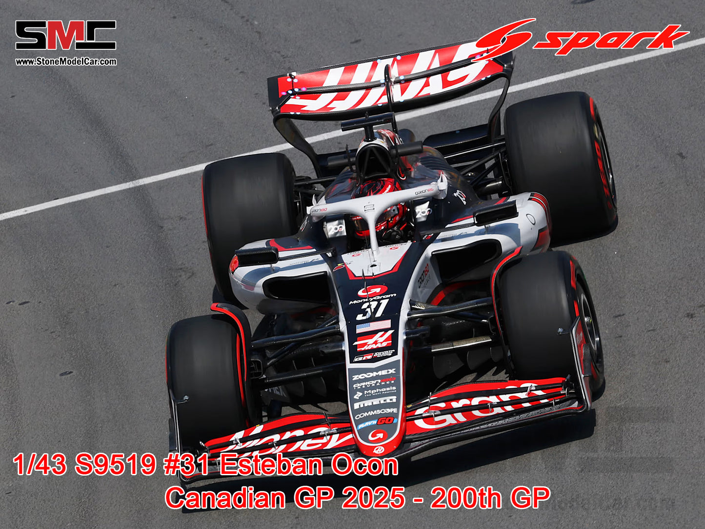 Haas F1 Team VF-25 #31 Esteban Ocon Canadian 2025 200th GP 1:43 Spark S9619