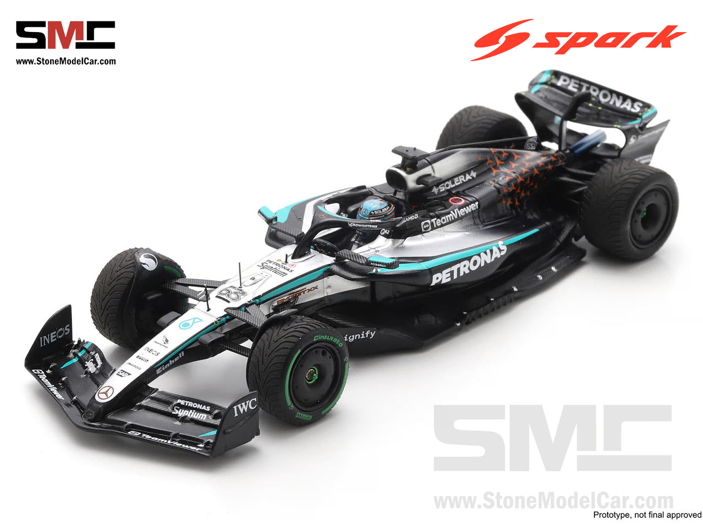 Mercedes F1 W16 E Performance #63 George Russell British GP 2025 Spark 1:43 S9598