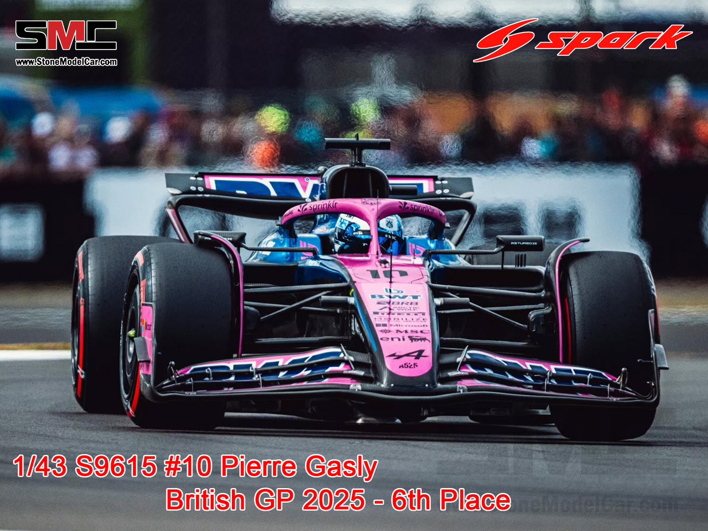 Alpine Renault F1 A525 #10 Pierre Gasly British GP 2025 6th Place Spark 1:43 S9615