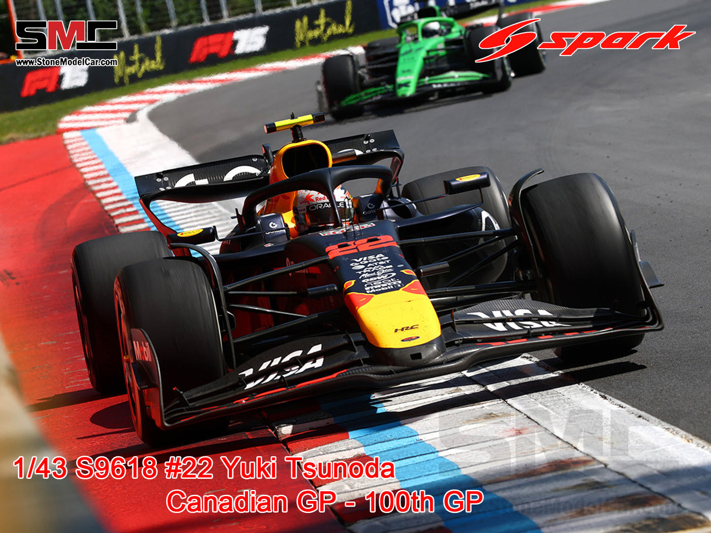 Red Bull F1 RB21 #22 Yuki Tsunoda Cadadian GP 2025 100th Career GP Spark 1:43 S9618