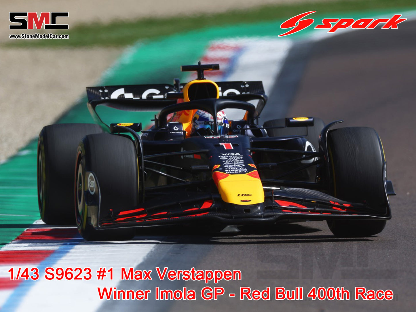 Red Bull F1 RB21 #1 Max Verstappen Imola GP Winner 2025 400th Race Spark 1:43 S9623