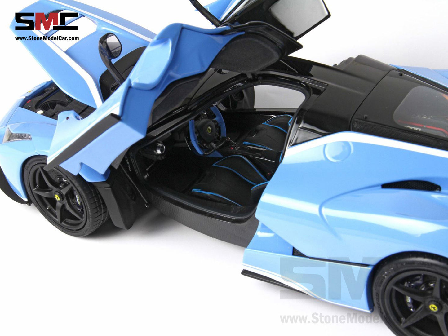 BBR High End Ferrari 1:18 LaFerrari Baby Blue Diecast Full Open Tailor Made