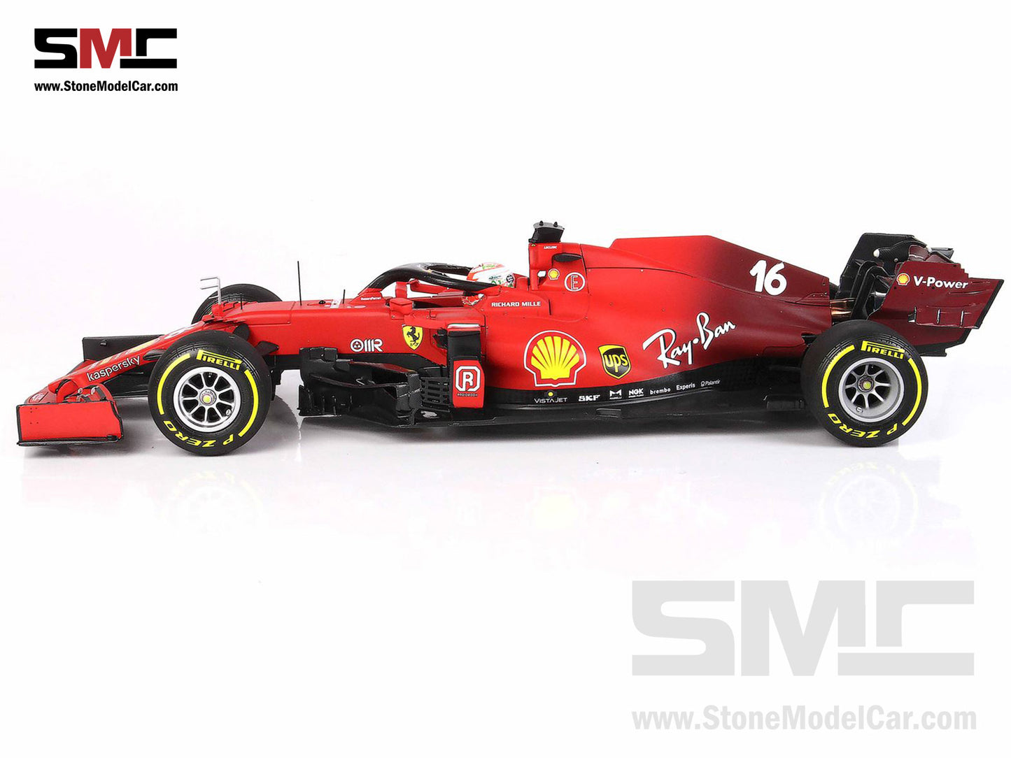 Ferrari F1 SF21 #16 Charles Leclerc Emilia Romagna GP 2021 1:18 BBR End of Race Yellow Tires