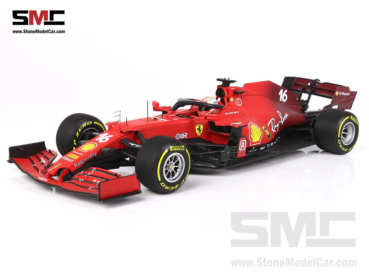 Ferrari F1 SF21 #16 Charles Leclerc Emilia Romagna GP 2021 1:18 BBR End of Race Yellow Tires