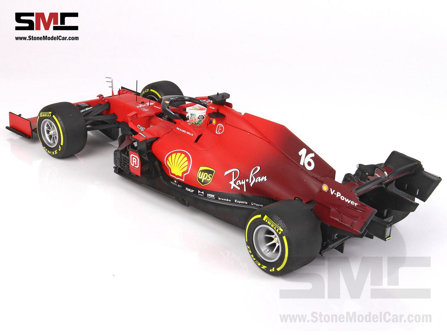 Ferrari F1 SF21 #16 Charles Leclerc Emilia Romagna GP 2021 1:18 BBR End of Race Yellow Tires