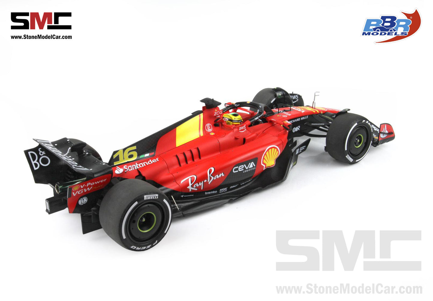 Ferrari F1 SF-23 #16 Charles Leclerc Italy Monza GP 2023 BBR 1:18 Polifoam Packaging