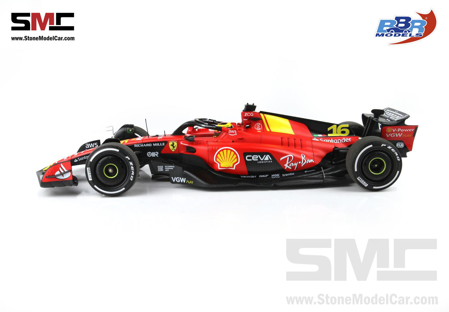 Ferrari F1 SF-23 #16 Charles Leclerc Italy Monza GP 2023 BBR 1:18 Polifoam Packaging