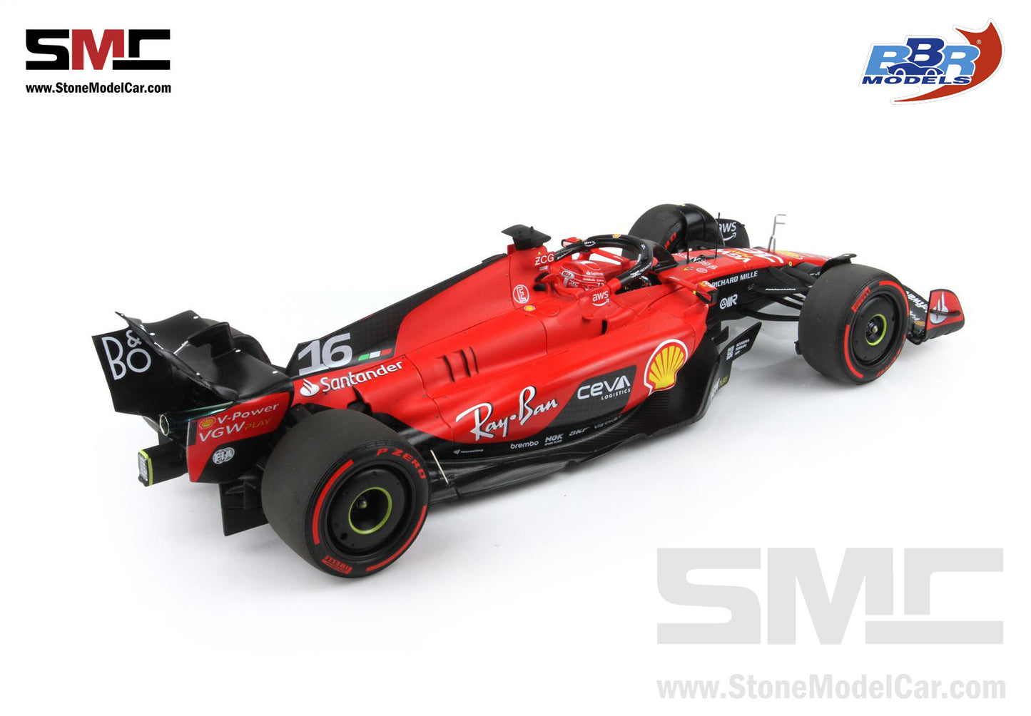 Ferrari F1 SF-23 #16 Charles Leclerc Singapore GP 2023 BBR 1:18 Polifoam Packaging