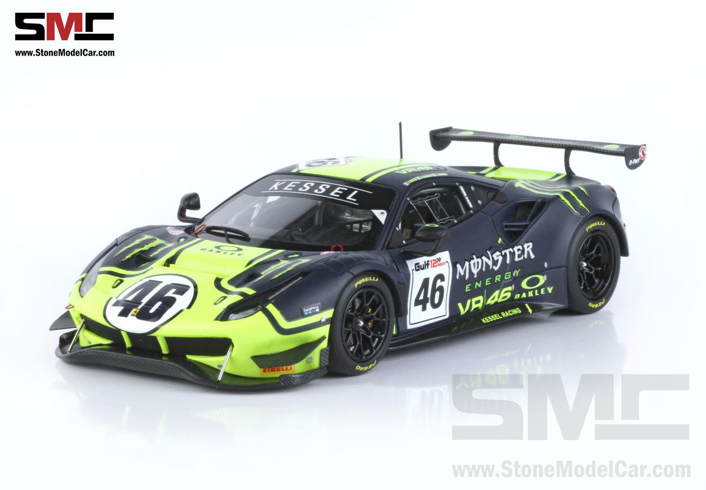 BBR 1:43 Ferrari 488 GT3 Team Kessel #46 Valentino Rossi 12H of Gulf 2021 LE 460