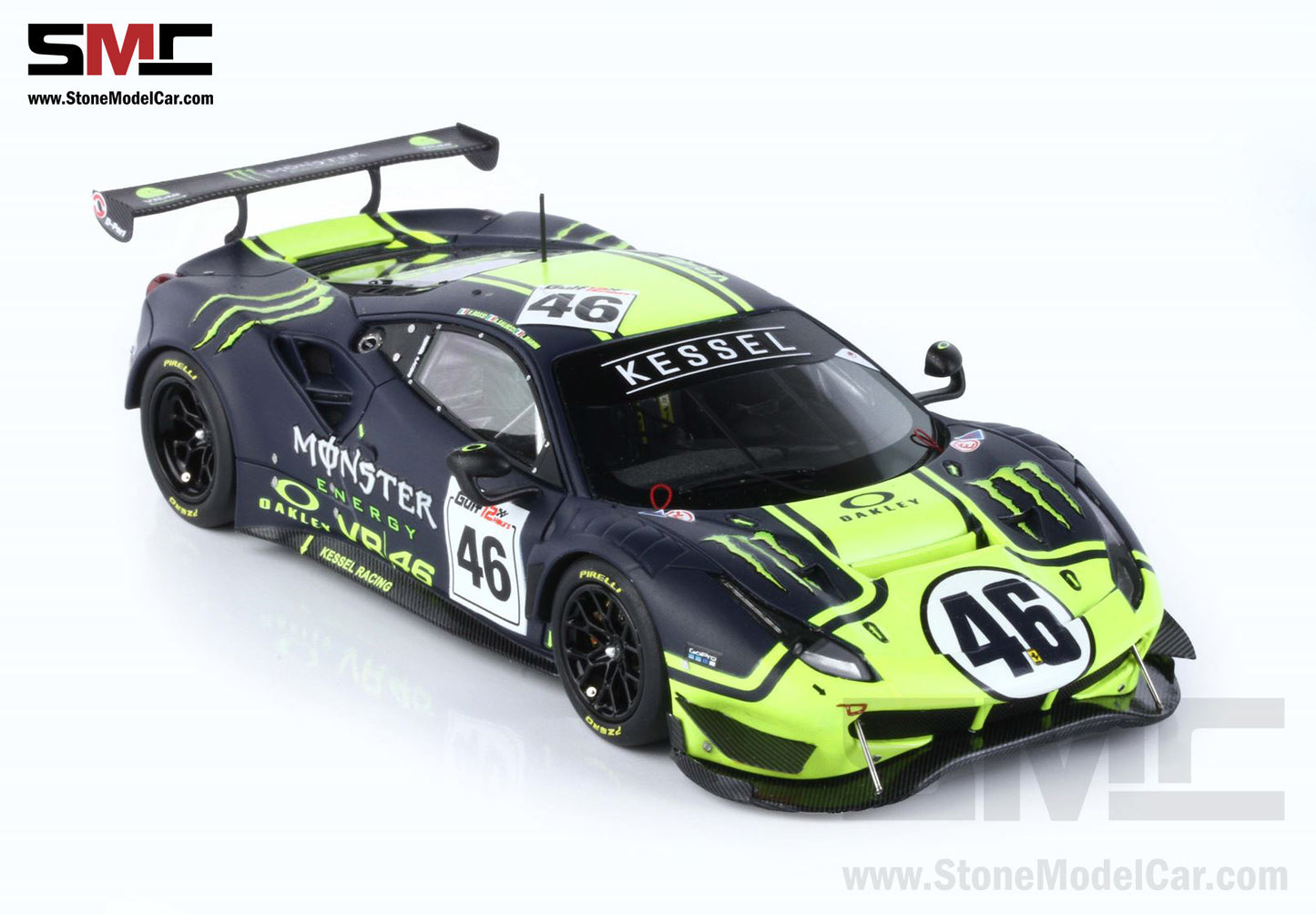 BBR 1:43 Ferrari 488 GT3 Team Kessel #46 Valentino Rossi 12H of Gulf 2021 LE 460