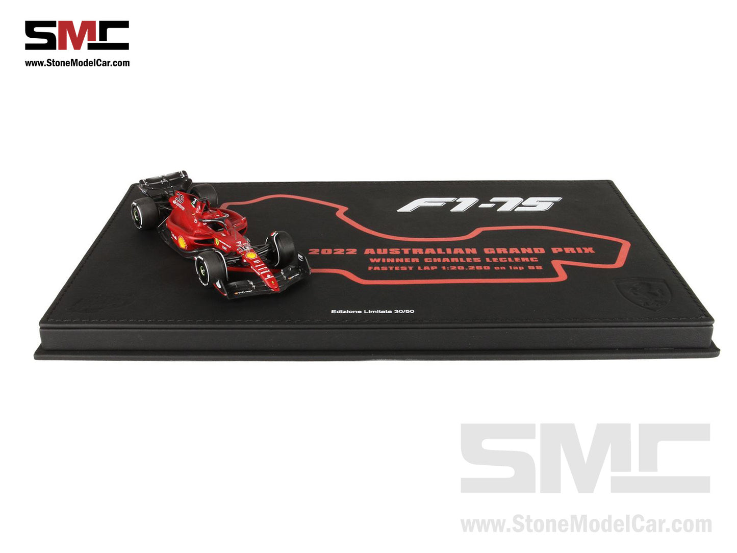 2022 F1 Ferrari F1-75 #16 Charles Leclerc Australia GP Career 1st Grand Slam BBR 1:43 Deluxe