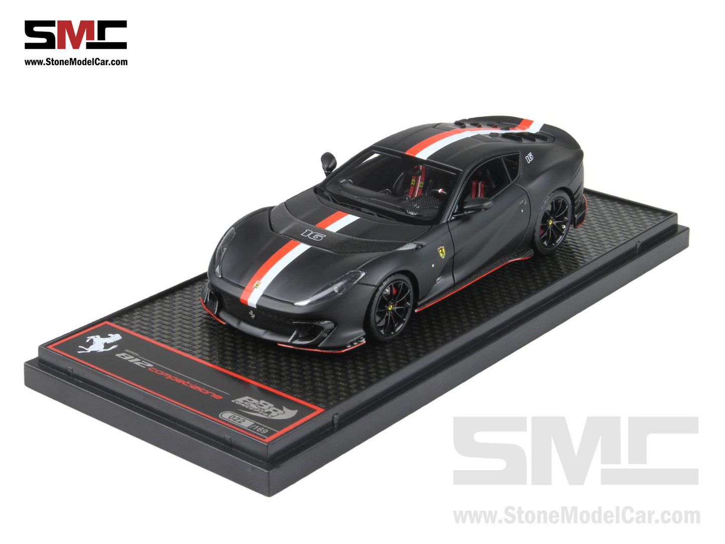 BBR Ferrari 812 Competizione 2023 Matt Black F1 #16 Charles Leclerc 1:43 Limited 169 pcs