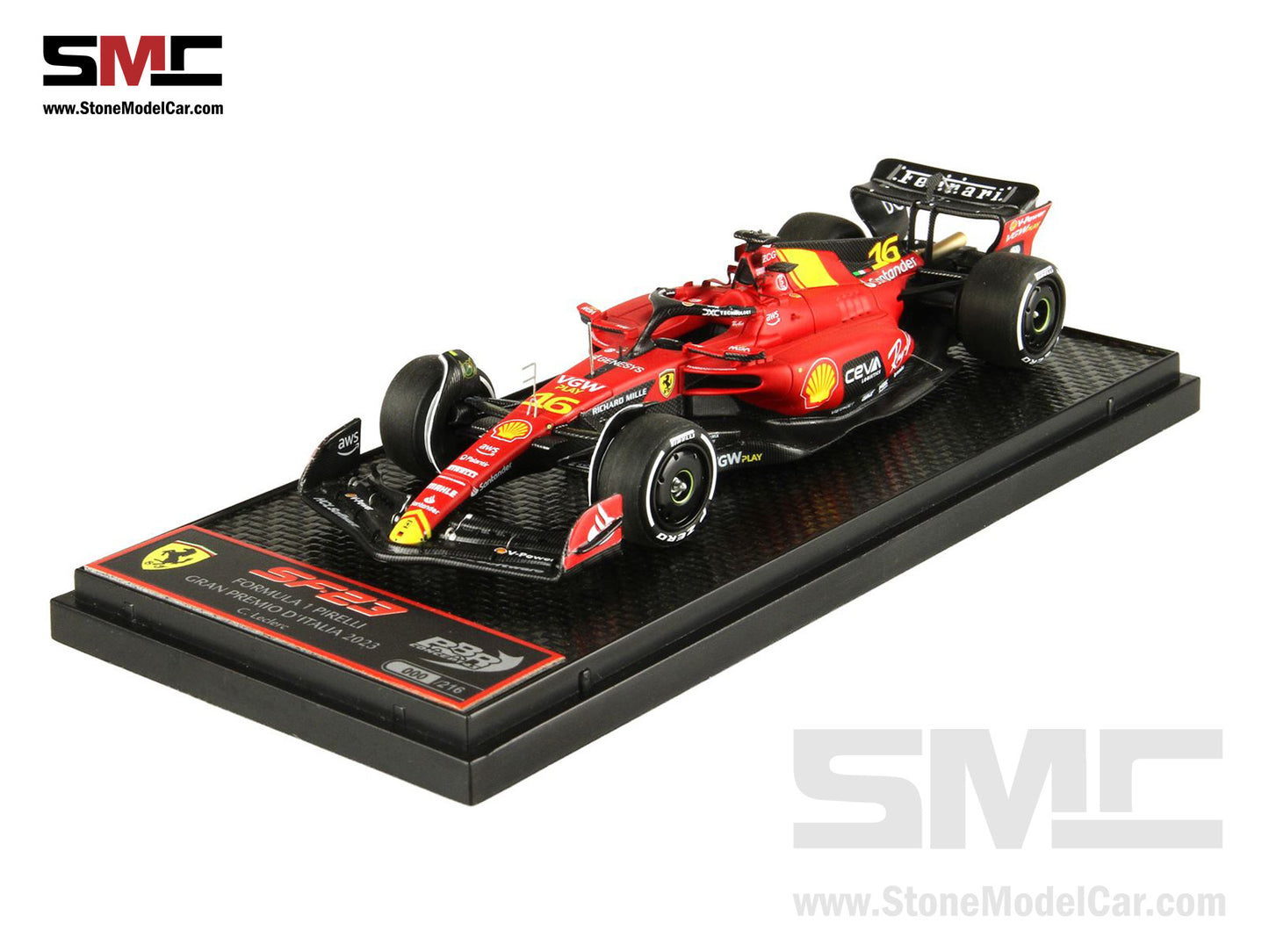 Ferrari F1 SF-23 #16 Charles Leclerc Italy Monza GP 2023 BBR 1:43 BBRC290A LE 216