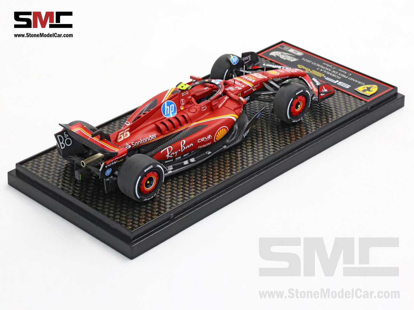 Ferrari F1 SF-24 #55 Carlos Sainz 3rd Monaco GP 2024 BBR 1:43 BBRC303B