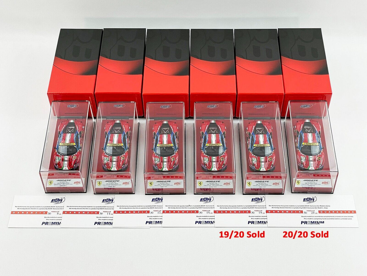 BBR PREMIUM 1:43 Ferrari 488 LM GTE PRO Team AF Corse #51 24H Le Mans 2020