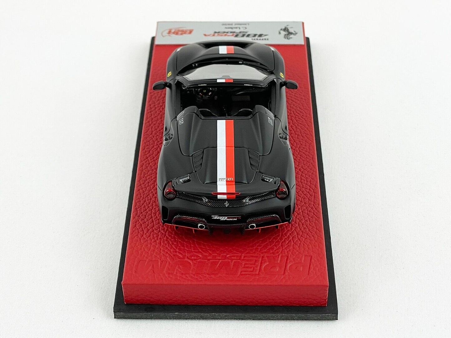 BBR 1:43 Premium Ferrari 488 Pista Spider F1 #16 Charles Leclerc 2018 Matt Black