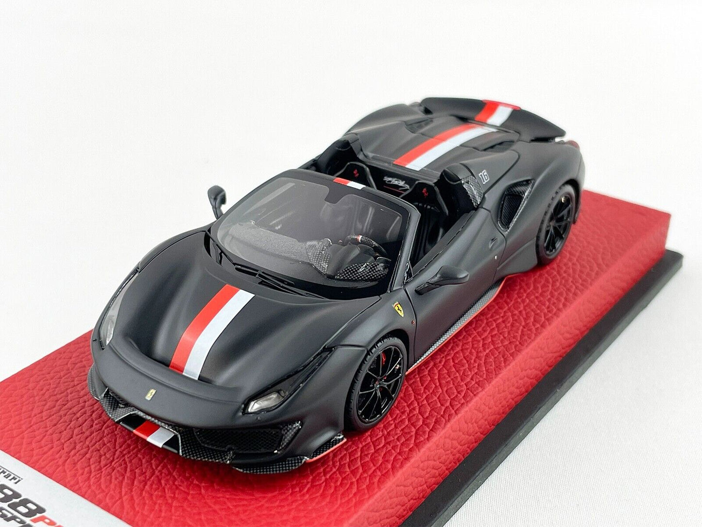 BBR 1:43 Premium Ferrari 488 Pista Spider F1 #16 Charles Leclerc 2018 Matt Black