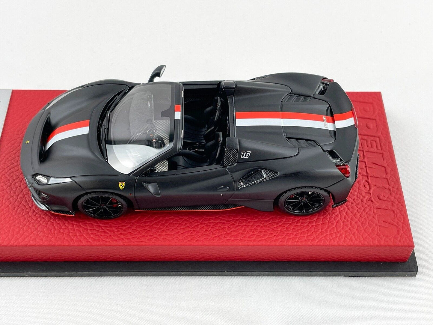 BBR 1:43 Premium Ferrari 488 Pista Spider F1 #16 Charles Leclerc 2018 Matt Black