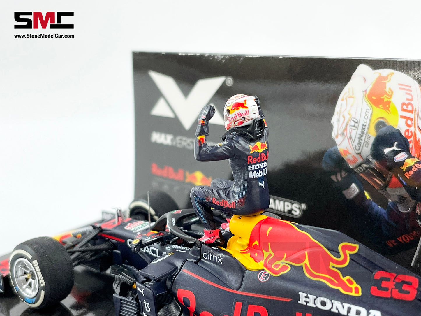 2021 F1 World Champion #33 Max Verstappen Red Bull RB16B Monaco GP 1:43 MINICHAMPS with Figure