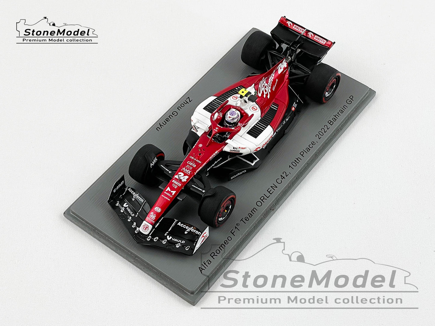2022 Alfa Romeo Sauber F1 C42 #24 Zhou Guanyu Bahrain GP 10th 1st Point 1:43 Spark